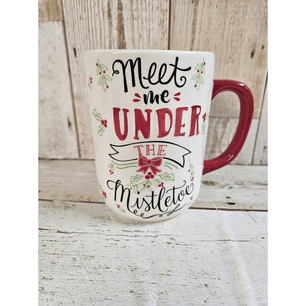 'Meet‎ Me Under The Mistletoe' Coffee Cup Mug Christmas Large